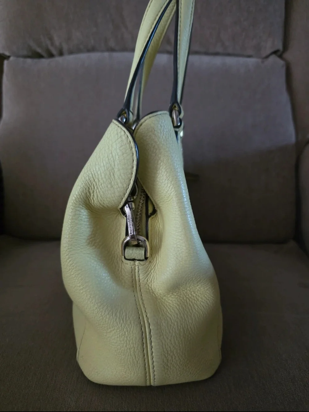 kate spade Lemon Yellow Leather Tote with Removable Strap